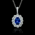 .38ct Diamond and Blue Sapphire 18k White Gold Pendant