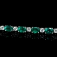 2.03ct Diamond and Emerald 18k White Gold Bracelet