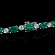 2.03ct Diamond and Emerald 18k White Gold Bracelet