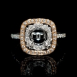 .37ct Diamond 18k Two Tone Gold Halo Engagement Ring Setting