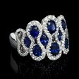 .75ct Diamond and Blue Oval Sapphire 18k White Gold Ring