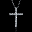 .79ct Diamond 18k White Gold Cross Pendant