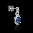 .60ct Diamond and Blue Sapphire 18k White Gold Dangle Earrings