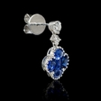 .33ct Diamond and Blue Sapphire 18k White Gold Dangle Earrings