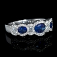 .51ct Diamond and Blue Oval Sapphire 18k White Gold Ring