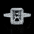 .44ct Diamond 18k White Gold Halo Engagement Ring Setting