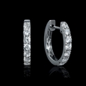 Diamond 18k White Gold Hoop Earrings