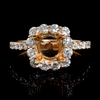 Diamond 18k Rose Gold Halo Engagement Ring Setting 