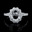 .78ct Diamond 18k White Gold Halo Engagement Ring Setting