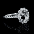 .78ct Diamond 18k White Gold Halo Engagement Ring Setting