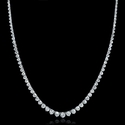 Diamond 18k White Gold Graduated Diamond Tennis Necklace