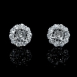 .77ct Diamond 18k White Gold Cluster Earring Jackets
