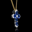 .19ct Diamond and Blue Sapphire 18k White Gold Pendant