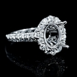 .90ct Diamond 18k White Gold Halo Engagement Ring Setting