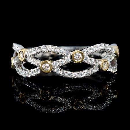 .34ct Diamond 18k White and Yellow Gold Ring