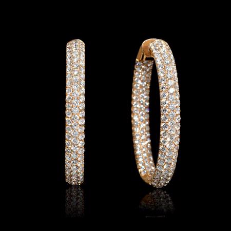 7.02ct Diamond 18k Rose Gold Dangle Earrings