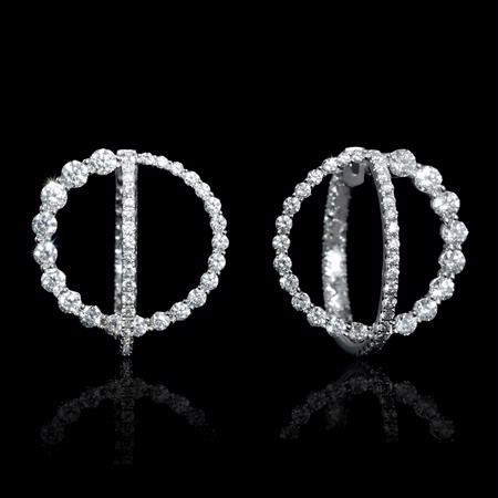 2.67ct Diamond 18k White Gold Dangle Earrings