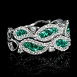 .61ct Diamond and Emerald 18k White Gold Ring