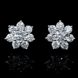 1.35ct Diamond 18k White Gold Cluster Earrings