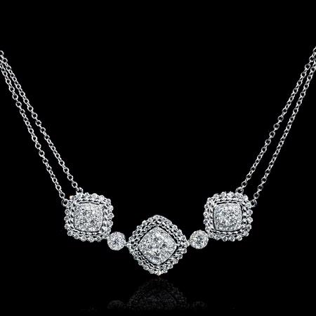 1.29ct Diamond 18k White Gold Pendant Necklace