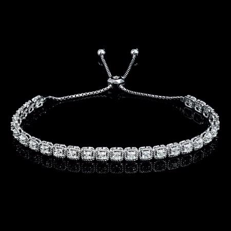 Diamond 14k White Gold Tie Bracelet