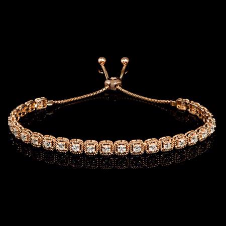 Diamond 14k Rose Gold Tie Bracelet