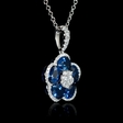 .23ct Diamond and Blue Sapphire 18k White Gold Pendant