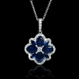 .34ct Diamond and Blue Sapphire 18k White Gold Pendant