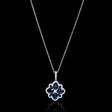.34ct Diamond and Blue Sapphire 18k White Gold Pendant