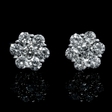 .72ct Diamond 18k White Gold Cluster Earrings