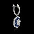 1.14ct Diamond and Blue Sapphire 18k White Gold Dangle Earrings