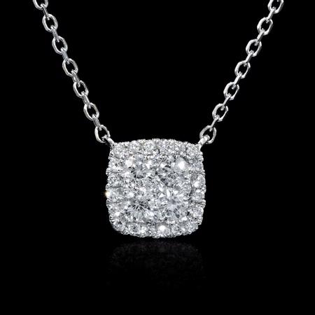 .37ct Diamond 18k White Gold Pendant Necklace