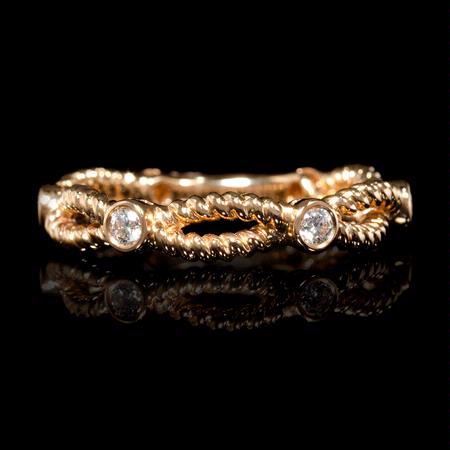 Diamond 18k Rose Gold Antique Style Wedding Band Ring   