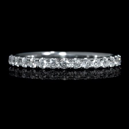 Diamond 18k White Gold Eternity Wedding Band Ring  
