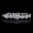 .47ct Diamond 18k White Gold Antique Style Wedding Band Ring