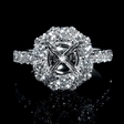 1.83ct Diamond 18k White Gold Halo Engagement Ring Setting