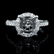 .80ct Diamond 18k White Gold Halo Engagement Ring Setting