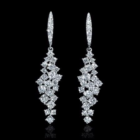 4.31ct Diamond 18k White Gold Dangle Earrings