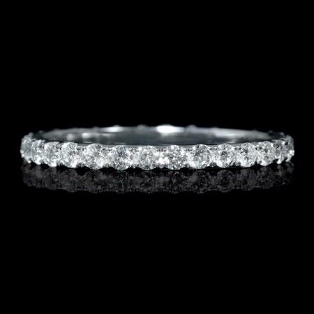 Diamond 18k White Gold Eternity Wedding Band Ring   