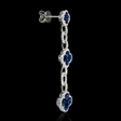 .50ct Diamond and Blue Sapphire 18k White Gold Dangle Earrings