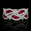 .61ct Diamond and Ruby 18k White Gold Ring
