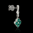 .29ct Diamond Emerald 18k White Gold Dangle Earrings