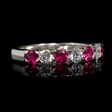.49ct Diamond and Ruby 18k White Gold Ring