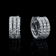 .87ct Diamond 18k White Gold Huggie Earrings