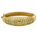 Diamond 18k Yellow Gold Bangle Bracelet