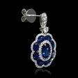 .60ct Diamond and Blue Sapphire 18k White Gold Dangle Earrings