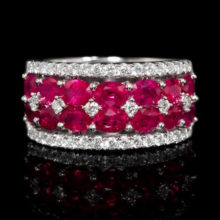 .51ct Diamond and Ruby 18k White Gold Ring
