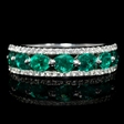 .27ct Diamond and Emerald 18k White Gold Ring