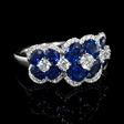 .71ct Diamond and Blue Oval Sapphire 18k White Gold Ring