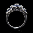 .71ct Diamond and Blue Oval Sapphire 18k White Gold Ring